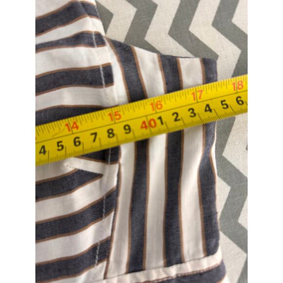 Ann Taylor Linen Blend Striped Sheath Dress Size 6 – Sleeveless Midi - Picture 2 of 6